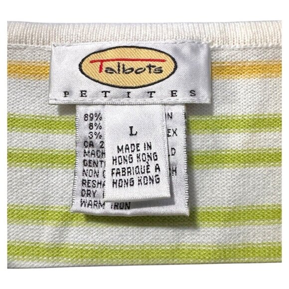 Talbots Petite size large colourful stripe short sleeve shirt - Picture 3 of 4